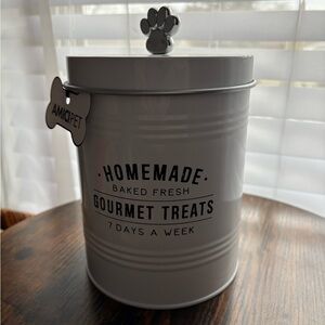 White Dog Treat Canister